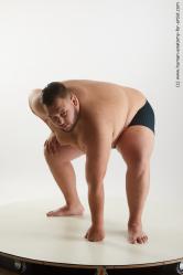 Underwear Man White Standing poses - ALL Overweight Short Brown Standing poses - bend over Standard Photoshoot Academic