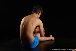 Underwear Man White Sitting poses - simple Slim Short Black Sitting poses - ALL Standard Photoshoot  Academic