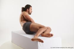 Underwear Man Black Laying poses - ALL Muscular Medium Laying poses - on side Black Standard Photoshoot Academic
