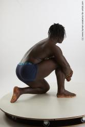 Underwear Man Black Kneeling poses - ALL Muscular Medium Kneeling poses - on one knee Black Standard Photoshoot Academic