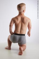Underwear Man White Kneeling poses - ALL Average Short Brown Kneeling poses - on one knee Standard Photoshoot Academic