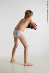 Underwear Fighting Man White Slim Medium Blond Standard Photoshoot  Academic