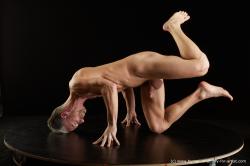 Nude Man White Kneeling poses - ALL Slim Short Grey Kneeling poses - on one knee Standard Photoshoot Realistic