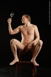 Nude Man White Sitting poses - simple Slim Medium Blond Sitting poses - ALL Standard Photoshoot Realistic