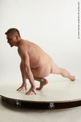 Nude Man White Kneeling poses - ALL Average Short Brown Kneeling poses - on both knees Standard Photoshoot Realistic