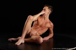 Nude Man White Laying poses - ALL Underweight Short Brown Laying poses - on side Standard Photoshoot Realistic