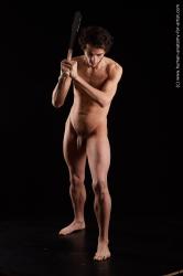 Nude Fighting Man Black Standing poses - ALL Athletic Medium Black Standing poses - simple Standard Photoshoot Realistic
