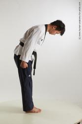 Sportswear Man Asian Standing poses - ALL Slim Short Standing poses - bend over Black Standard Photoshoot Academic