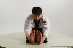 Sportswear Man Asian Sitting poses - simple Average Short Black Sitting poses - ALL Standard Photoshoot Academic