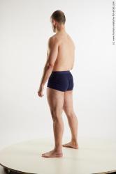 Underwear Man White Slim Bald Standard Photoshoot Academic