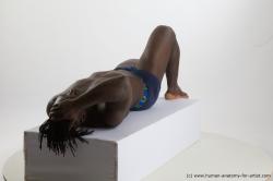 Underwear Man White Laying poses - ALL Muscular Medium Laying poses - on back Black Standard Photoshoot Academic
