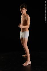 Underwear Man White Standing poses - ALL Slim Short Brown Standing poses - simple Standard Photoshoot  Academic
