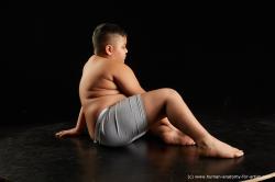 Underwear Man White Sitting poses - simple Overweight Short Brown Sitting poses - ALL Standard Photoshoot  Academic