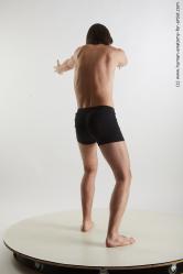 Underwear Man White Standing poses - ALL Slim Short Brown Standing poses - simple Standard Photoshoot Academic