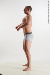 Underwear Man White Standing poses - ALL Muscular Short Brown Standing poses - simple Standard Photoshoot Academic