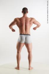 Underwear Man White Standing poses - ALL Muscular Short Brown Standing poses - simple Standard Photoshoot Academic