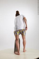 Sportswear Man White Standing poses - ALL Slim Brown Standing poses - bend over Dreadlocks Standard Photoshoot Academic