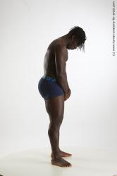 Underwear Man Black Standing poses - ALL Muscular Medium Black Standing poses - simple Standard Photoshoot Academic