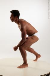 Underwear Man Black Standing poses - ALL Athletic Short Standing poses - bend over Black Standard Photoshoot Academic
