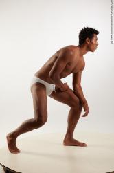 Underwear Man Black Standing poses - ALL Athletic Short Standing poses - bend over Black Standard Photoshoot Academic