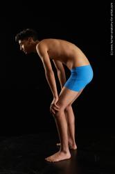 Underwear Man White Standing poses - ALL Slim Short Standing poses - bend over Black Standard Photoshoot  Academic