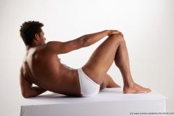 Underwear Man Black Laying poses - ALL Athletic Short Laying poses - on back Black Standard Photoshoot Academic