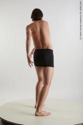 Underwear Man White Standing poses - ALL Slim Short Brown Standing poses - simple Standard Photoshoot Academic