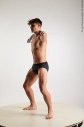 Underwear Man White Standing poses - ALL Athletic Short Brown Standing poses - simple Standard Photoshoot Academic