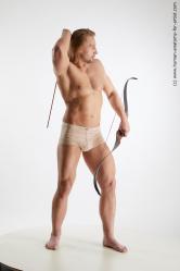 Underwear Fighting Man White Standing poses - ALL Athletic Medium Blond Standing poses - simple Standard Photoshoot Academic Fighting poses - ALL