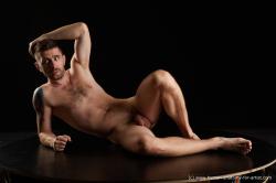 Nude Man White Laying poses - ALL Slim Short Laying poses - on side Standard Photoshoot Realistic