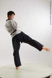 Sportswear Martial art Man Asian Standing poses - ALL Slim Short Black Standard Photoshoot Academic Fighting poses - ALL