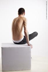 Casual Man White Sitting poses - simple Underweight Short Brown Sitting poses - ALL Standard Photoshoot Academic