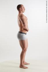 Underwear Man White Standing poses - ALL Muscular Short Brown Standard Photoshoot Academic