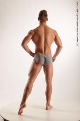 Underwear Man White Standing poses - ALL Muscular Short Brown Standing poses - simple Standard Photoshoot Academic