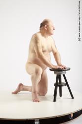 and more Nude Man White Kneeling poses - ALL Short Grey Kneeling poses - on one knee Standard Photoshoot Chubby Realistic