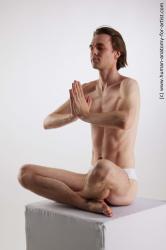 Underwear Man White Sitting poses - simple Slim Medium Brown Sitting poses - ALL Standard Photoshoot Academic