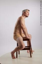 Underwear Man White Sitting poses - simple Athletic Short Grey Sitting poses - ALL Standard Photoshoot Academic