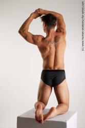 Nude Man White Kneeling poses - ALL Athletic Short Brown Kneeling poses - on both knees Standard Photoshoot Academic