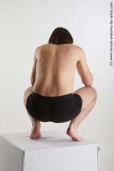 Underwear Man White Kneeling poses - ALL Slim Medium Brown Kneeling poses - on both knees Standard Photoshoot Academic