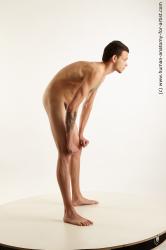 Nude Man White Standing poses - ALL Slim Short Brown Standing poses - bend over Standard Photoshoot Realistic
