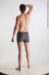 Underwear Man White Standing poses - ALL Slim Short Brown Standing poses - simple Standard Photoshoot Academic