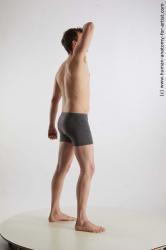 Underwear Man White Standing poses - ALL Slim Short Brown Standing poses - simple Standard Photoshoot Academic