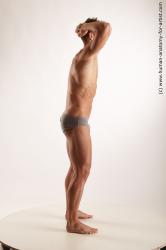 Underwear Man White Standing poses - ALL Muscular Short Brown Standing poses - simple Standard Photoshoot Academic