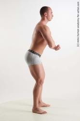 Underwear Man White Standing poses - ALL Muscular Short Brown Standing poses - simple Standard Photoshoot Academic