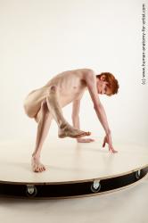 Nude Man White Laying poses - ALL Slim Short Brown Laying poses - on back Standard Photoshoot Realistic