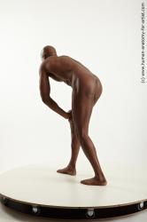Nude Man Black Standing poses - ALL Athletic Bald Standing poses - simple Standard Photoshoot Realistic